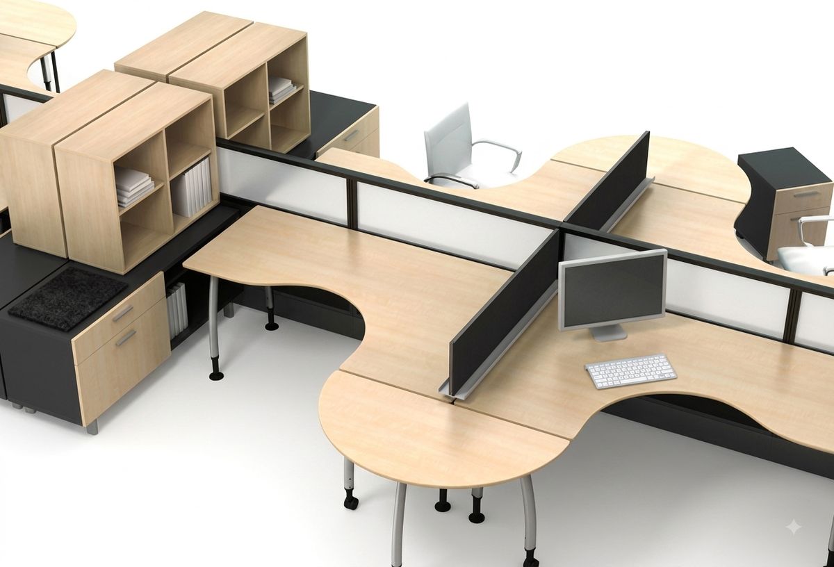 Modular Office Corner Workstation Workstations - Model CW-001 - modular office workstations Mumbai by Ezeefit Office Systems